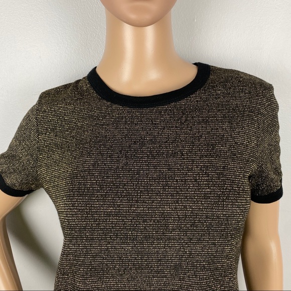 NEW RTA GOLD METALLIC SHORT SLEEVE TOP - Picture 4 of 9